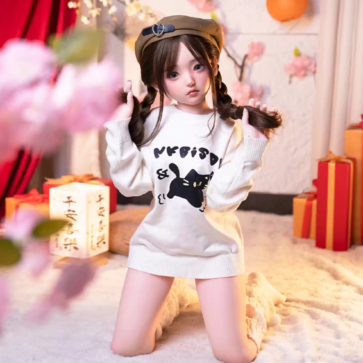 ตุ๊กตาจริงมงคลเล็ก ๆ น้อย ๆ น่ารัก Luoli ซิลิโคนหัวปลูกผมสามารถแทรกหุ่นจำลองสำหรับผู้ชาย